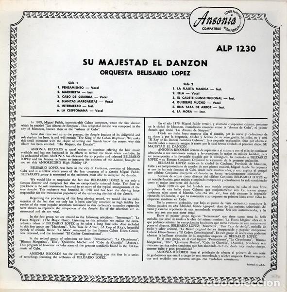 Discos de vinilo: Orquesta Belisario Lopez &ndash; Danzones - Foto 2