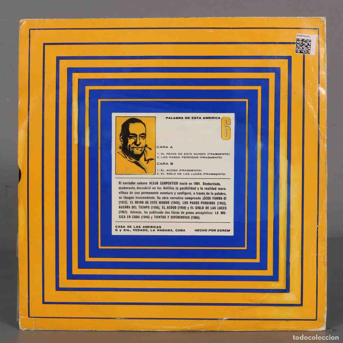 Discos de vinilo: LP. Alejo Carpentier &ndash; Narraciones - Foto 2
