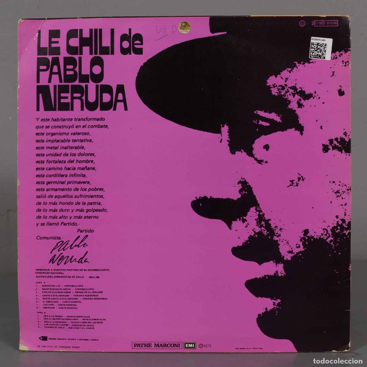 Discos de vinilo: LP. Pablo Neruda &ndash; Le Chili De Pablo Neruda - Foto 2