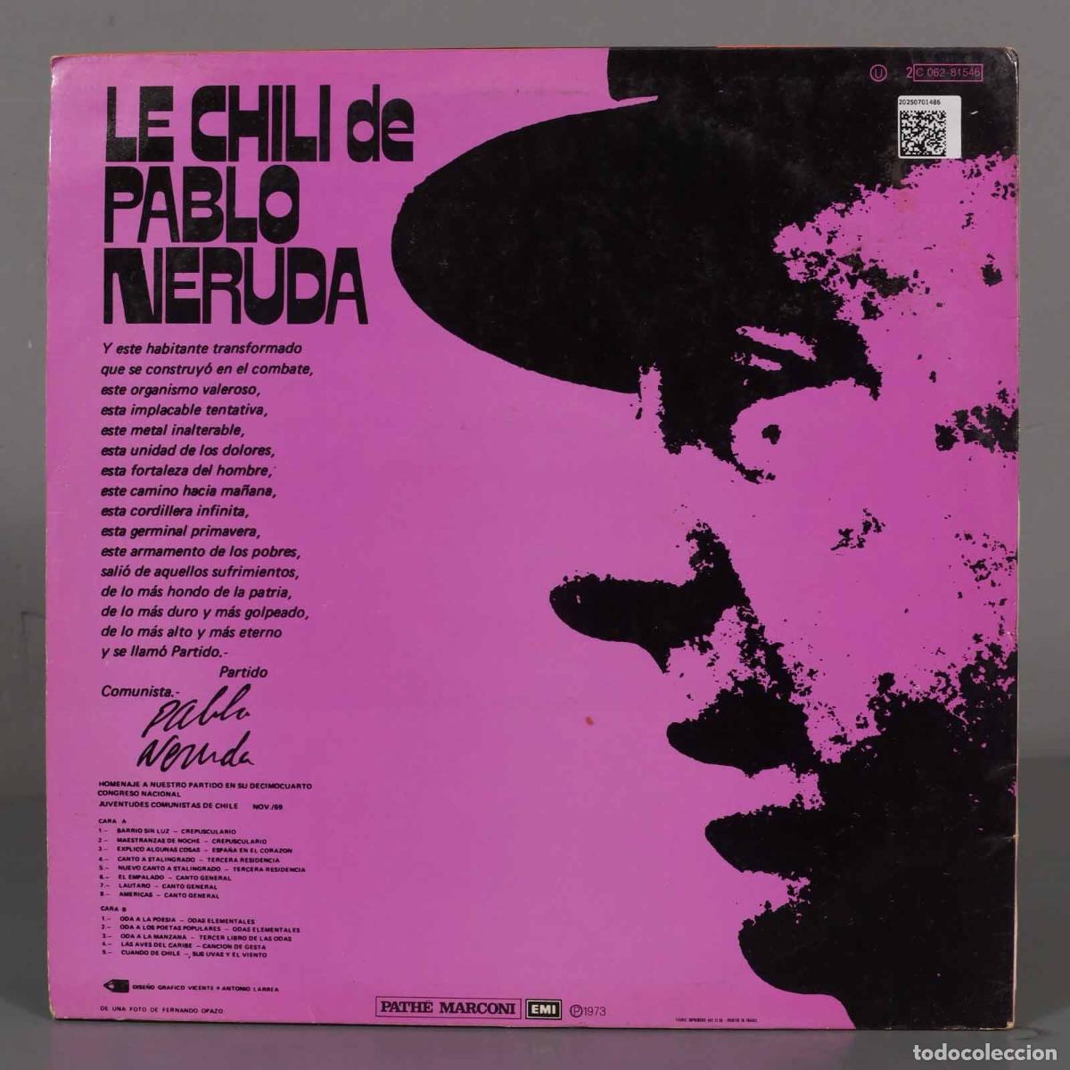 Discos de vinilo: LP. Pablo Neruda &ndash; Le Chili De Pablo Neruda - Foto 2