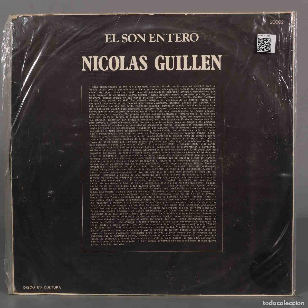 Discos de vinilo: LP. Nicol&aacute;s Guill&eacute;n &ndash; El Son Entero - Foto 2