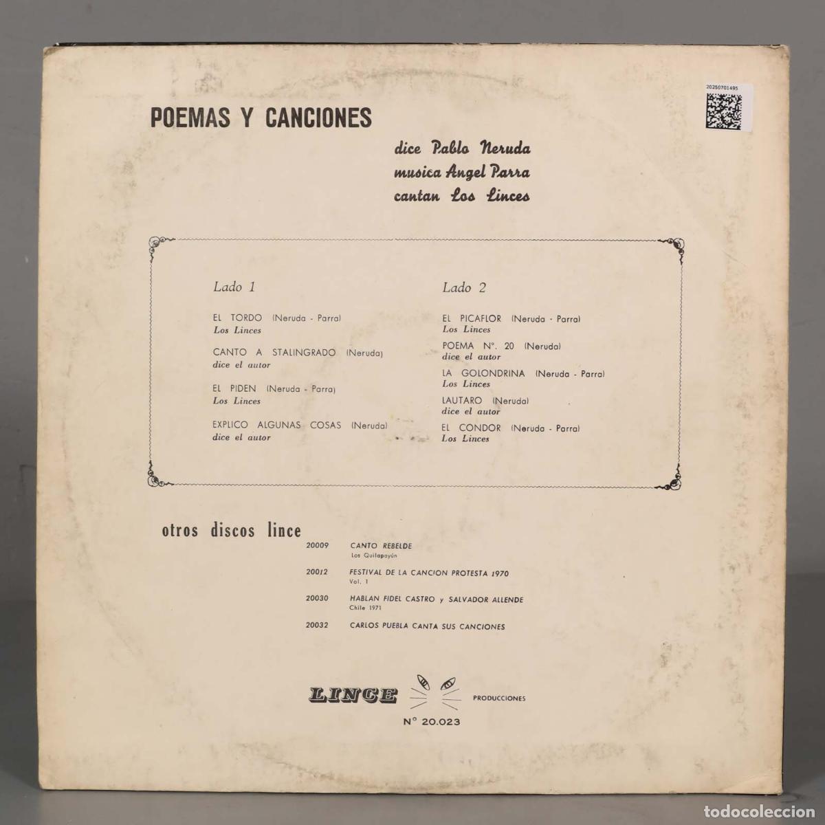 Discos de vinilo: LP. PABLO NERUDA - POEMAS Y CANCIONES - Foto 2