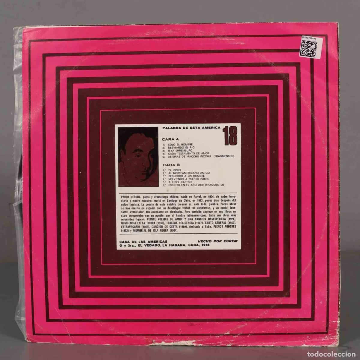 Discos de vinilo: LP. Pablo Neruda &ndash; Poemas - Foto 2