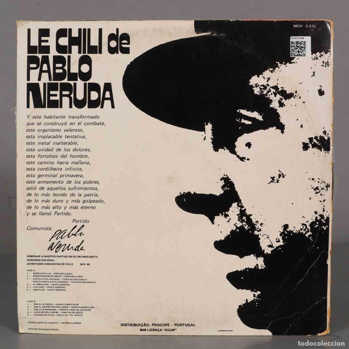 Discos de vinilo: LP. Pablo Neruda &ndash; Le Chili De Pablo Neruda - Foto 2