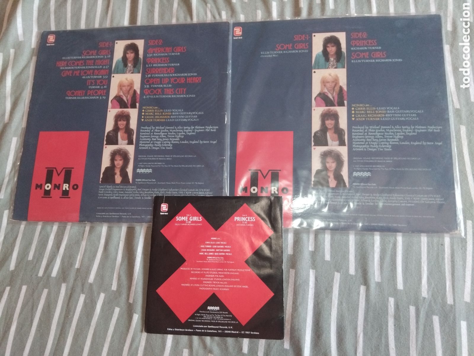 Discos de vinilo: MONRO Lote (vinilo) Heavy Metal ,LP y Max y single. - Foto 2