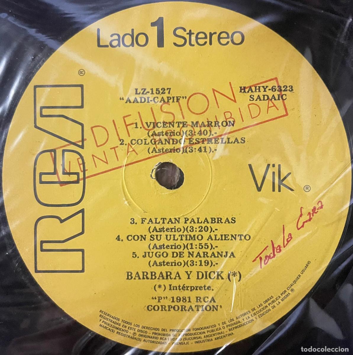 Discos de vinilo: BARBARA & DICK / BARBARA & DICK (LP RCA 1981) ARGENTINA - Foto 4
