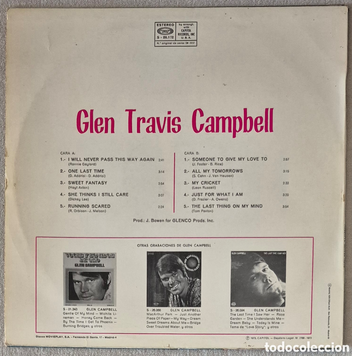 Discos de vinilo: LP - GLEN TRAVIS CAMPBELL - GLEN TRAVIS CAMPBELL - Foto 2