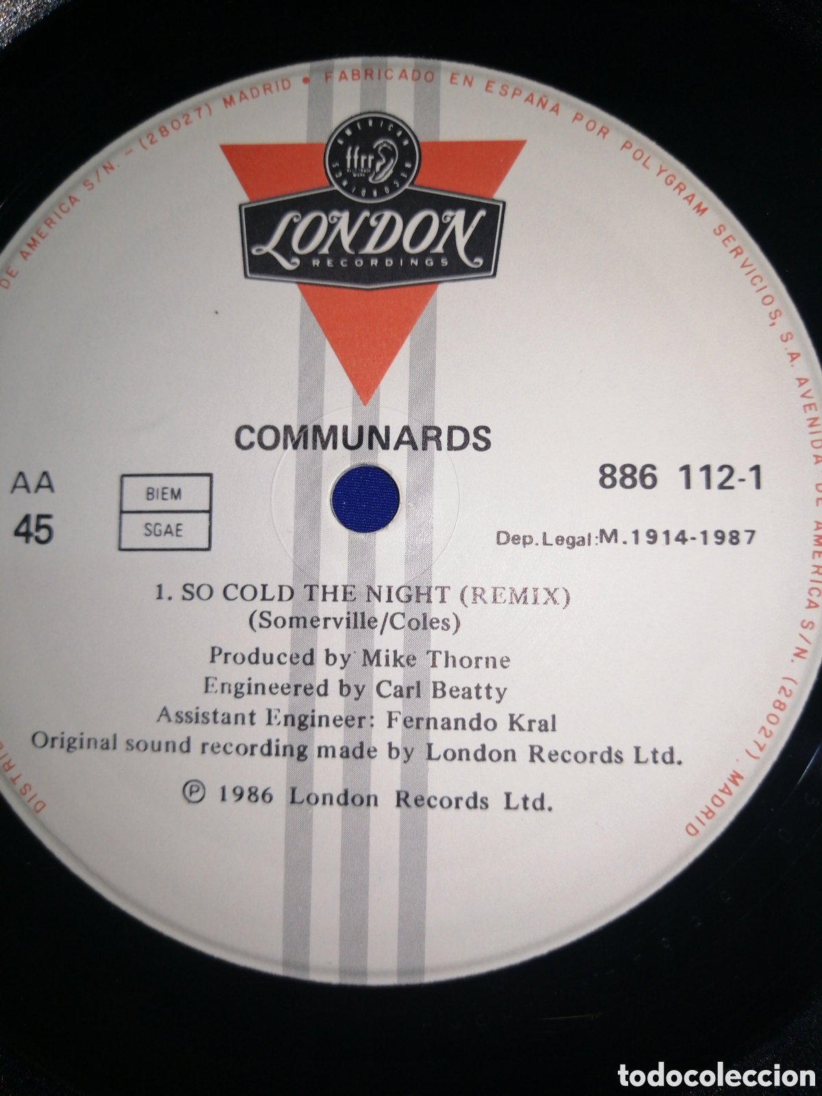 Discos de vinilo: COMMUNARDS - THE MULTIX - POLIGRAM 1987- A 45 RPM - Foto 8