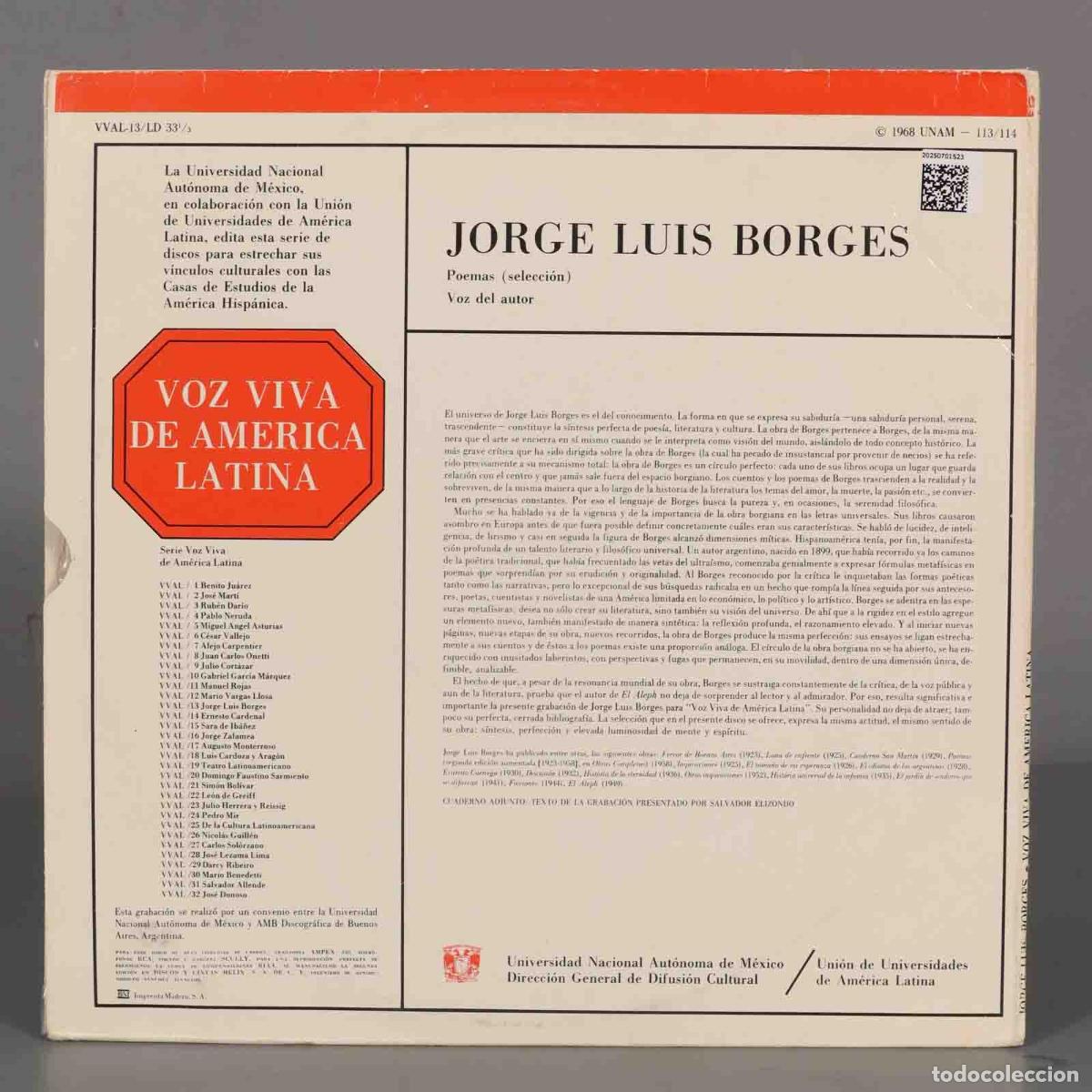 Discos de vinilo: LP. Jorge Luis Borges &ndash; Jorge Luis Borges - Foto 2