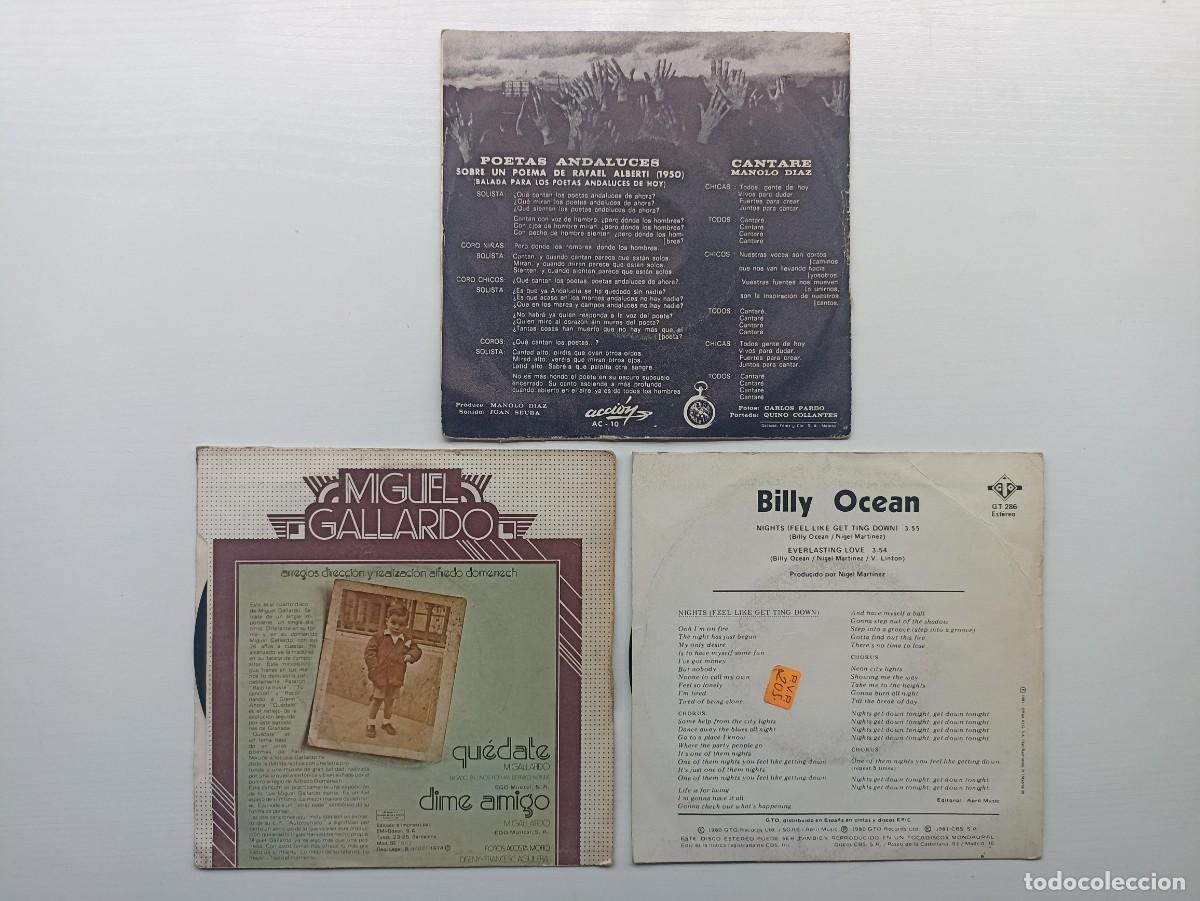 Discos de vinilo: Lote 3 discos de vinilo, singles - Foto 2