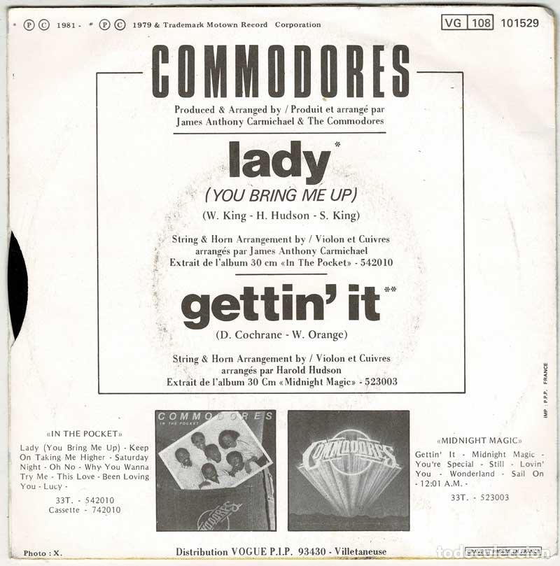 Discos de vinilo: Commodores - Lady. Gettinit. Single - Foto 2