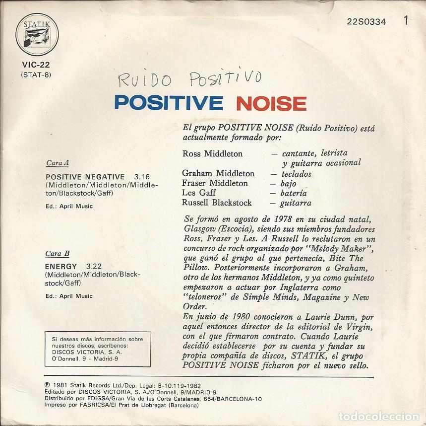 Discos de vinilo: POSITIVE NOISE &middot;&middot;&middot; Positive Negative / Energy - (Single) - Foto 2
