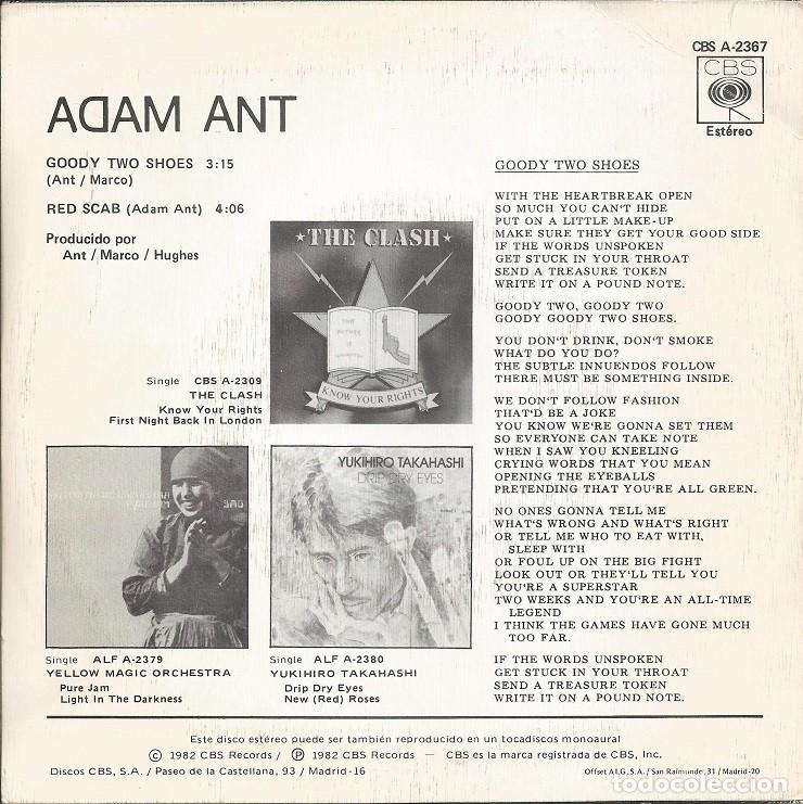 Discos de vinilo: ADAM ANT &middot;&middot;&middot; Goody Two Shoes - (Single) - Foto 2
