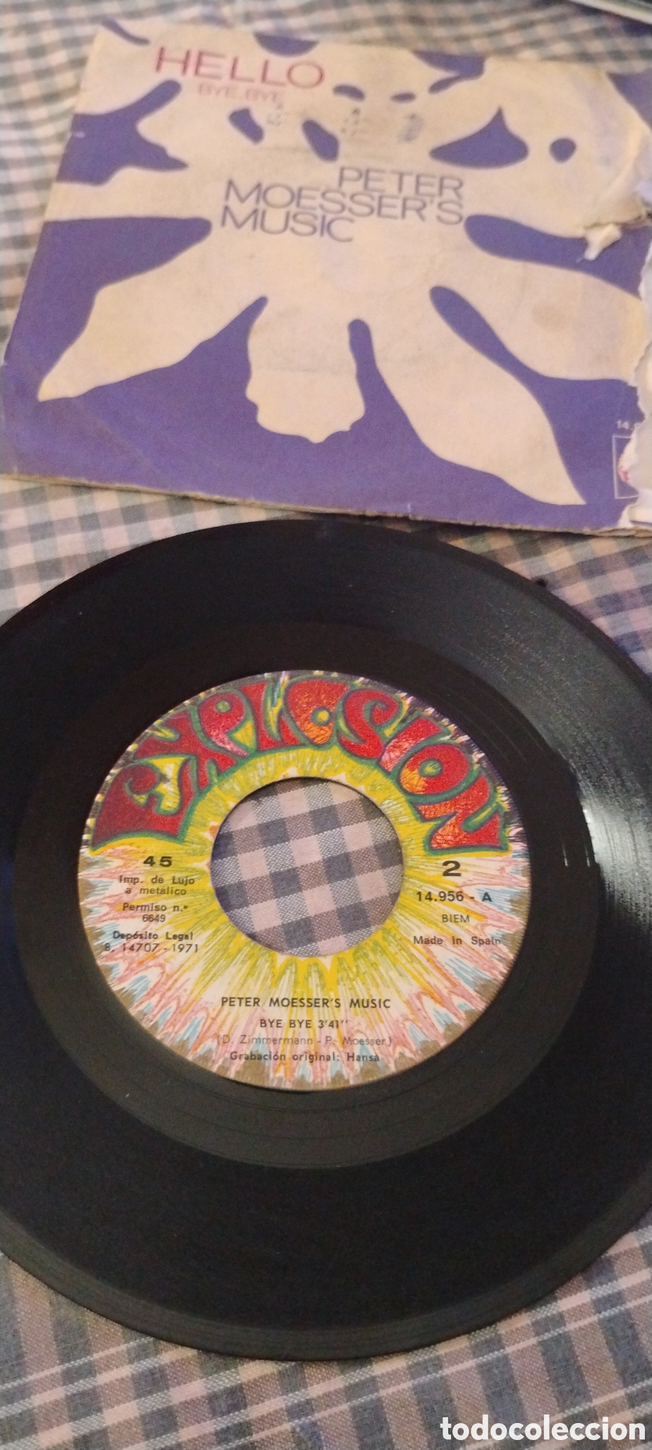 Discos de vinilo: PETER MOESSER,S MUSIC-HELLO&bull;BYE BYE-SINGLE-EXPLOSION/SPAIN-IB/CC - Foto 2