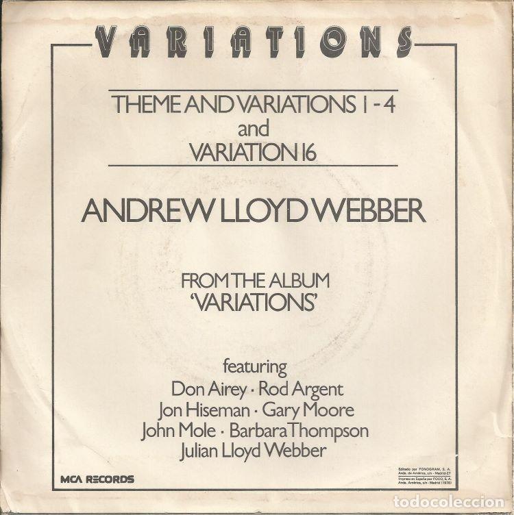 Discos de vinilo: ANDREW LLOYD WEBBER &middot;&middot;&middot; Theme And Variations 1-4 / Variations 16 - (Single) - Foto 2