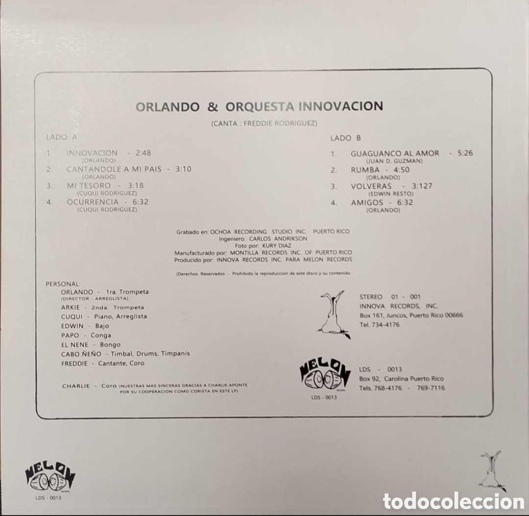 Discos de vinilo: Vinilo ⚡️Salsa⚡️ Orquesta Innovaci&oacute;n - Foto 2