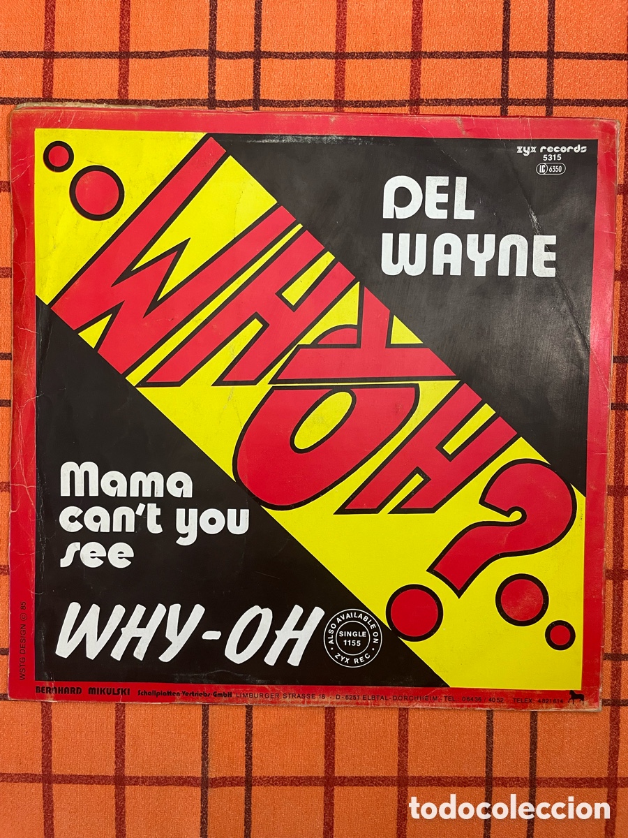 Discos de vinilo: Maxi Del Wayne Mama can&rsquo;t you see why - Oh - Foto 2