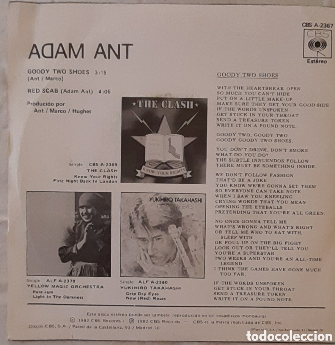 Discos de vinilo: Adam Ant - Goody Two Shoes - single - Foto 3