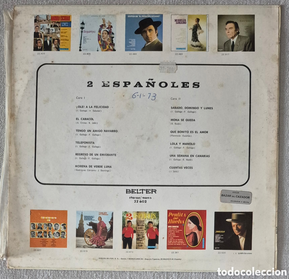 Discos de vinilo: LP - 2 ESPA&Ntilde;OLES - 2 ESPA&Ntilde;OLES - Foto 2
