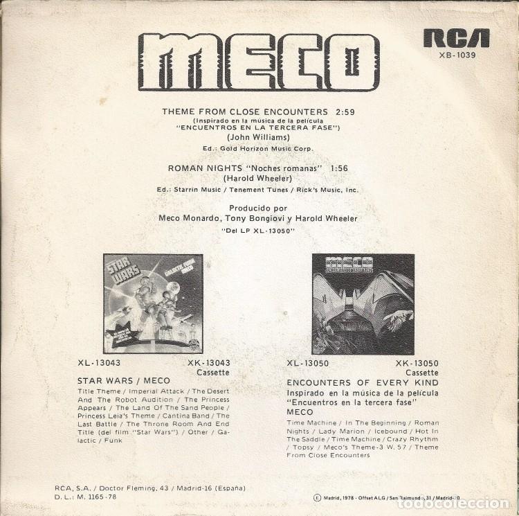 Discos de vinilo: MECO &middot;&middot;&middot; Theme From Close Encounters / Roman Nights &middot;&middot;&middot; (Single) - Foto 2