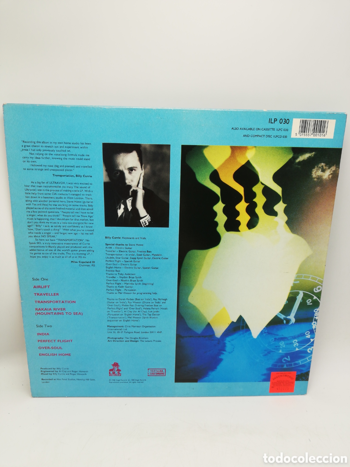Discos de vinilo: Billy Currie feat Steve Howe. Transportation [ Illegal U. K. 1988 ]. LP. - Foto 2