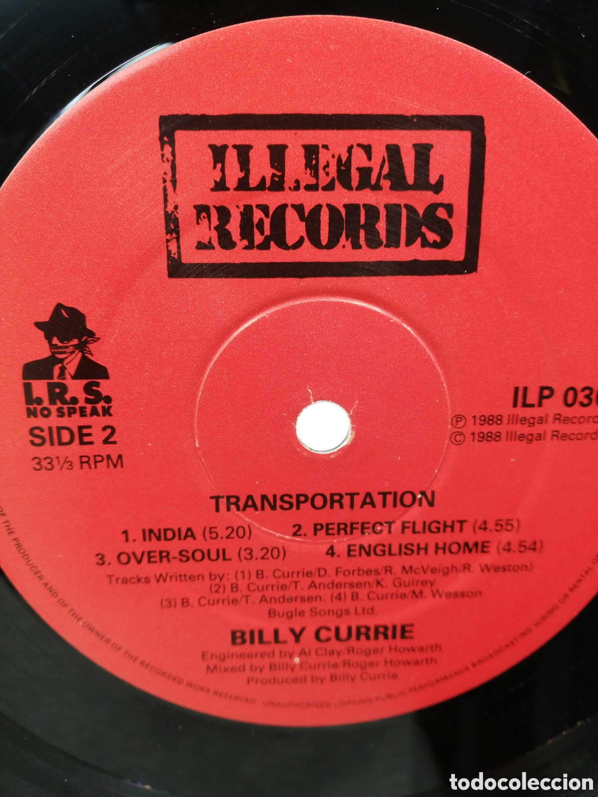 Discos de vinilo: Billy Currie feat Steve Howe. Transportation [ Illegal U. K. 1988 ]. LP. - Foto 3
