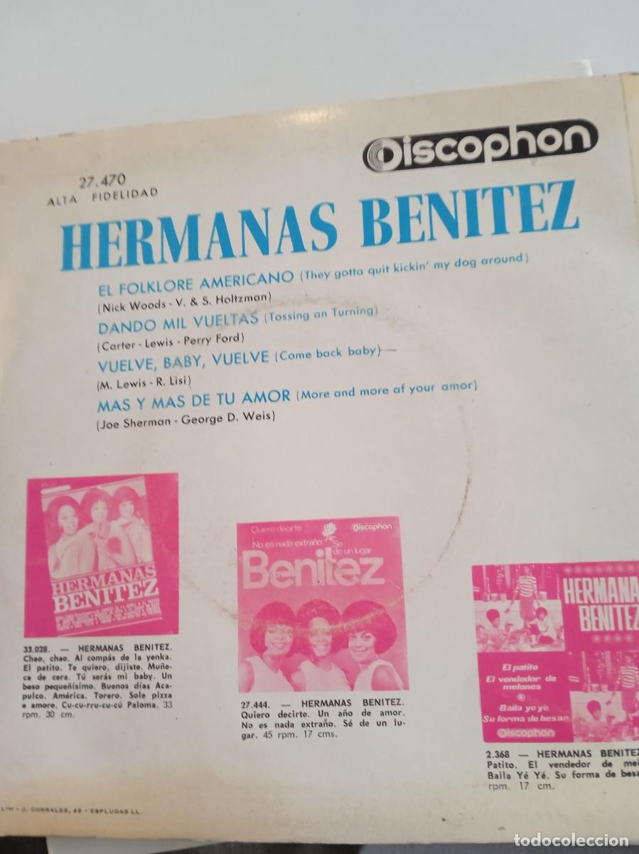 Discos de vinilo: HERMANAS BENITEZ- EL FOLKLORE AMERICANO. EP - Foto 2
