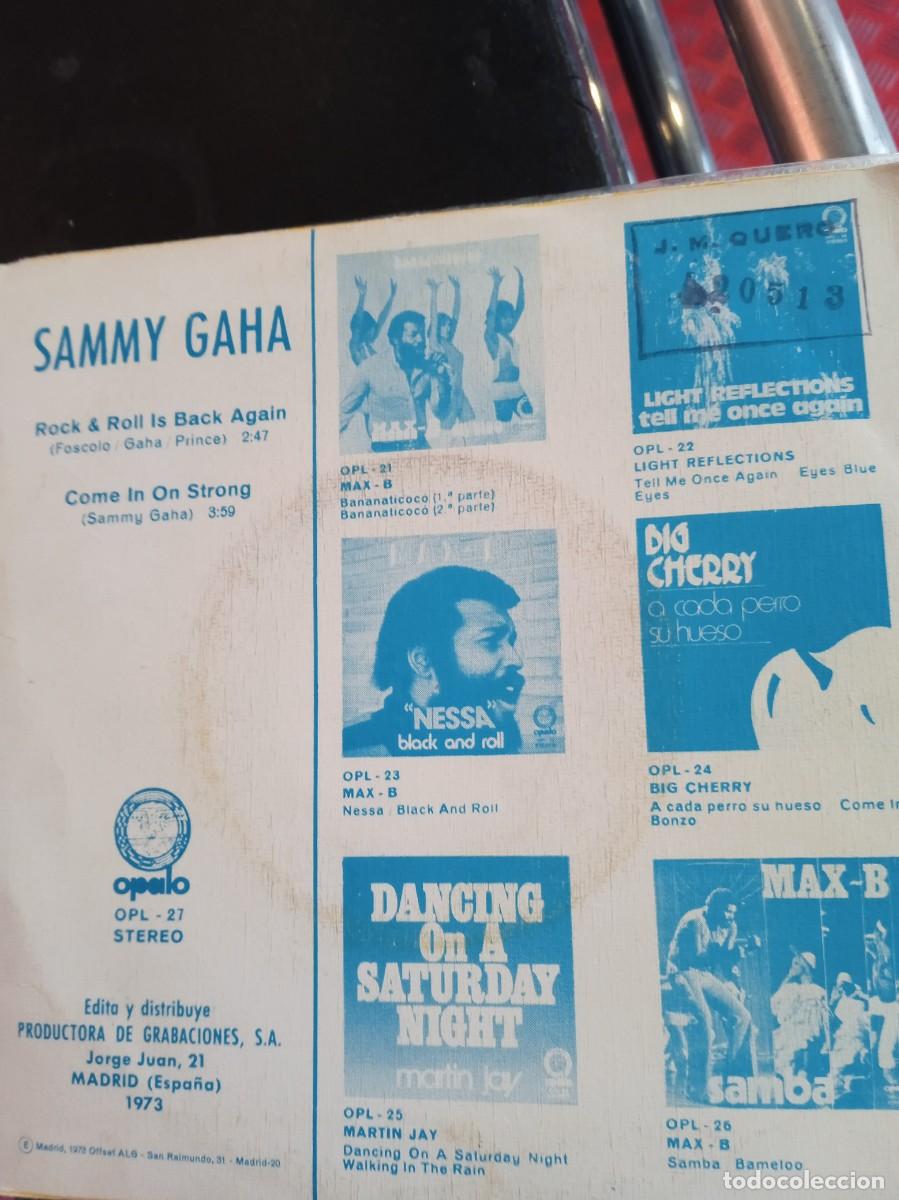 Discos de vinilo: SAMMY GAHA- ROCK & ROLL IS BACK AGAIN. SINGLE - Foto 2