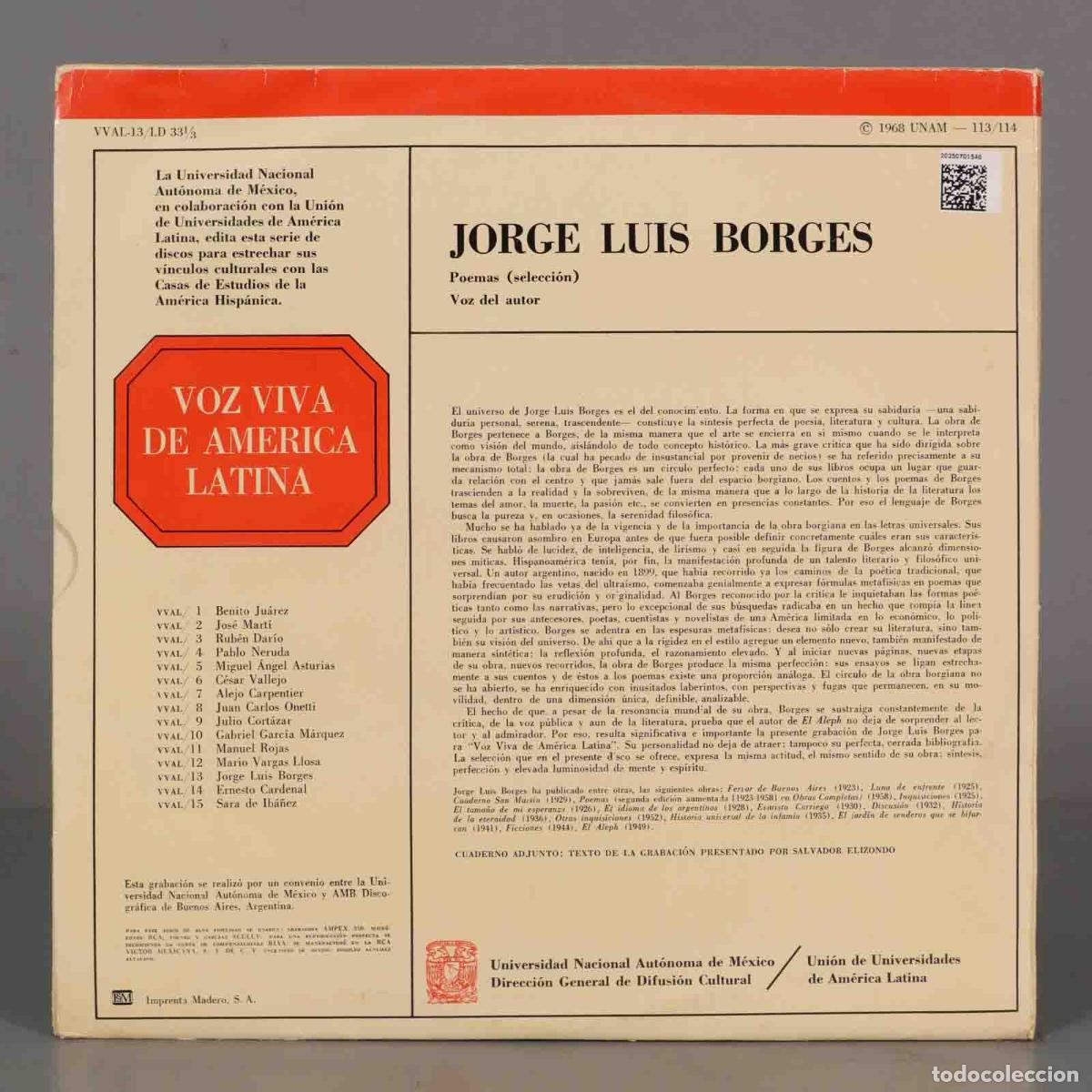Discos de vinilo: LP. Jorge Luis Borges &ndash; Jorge Luis Borges - Foto 2