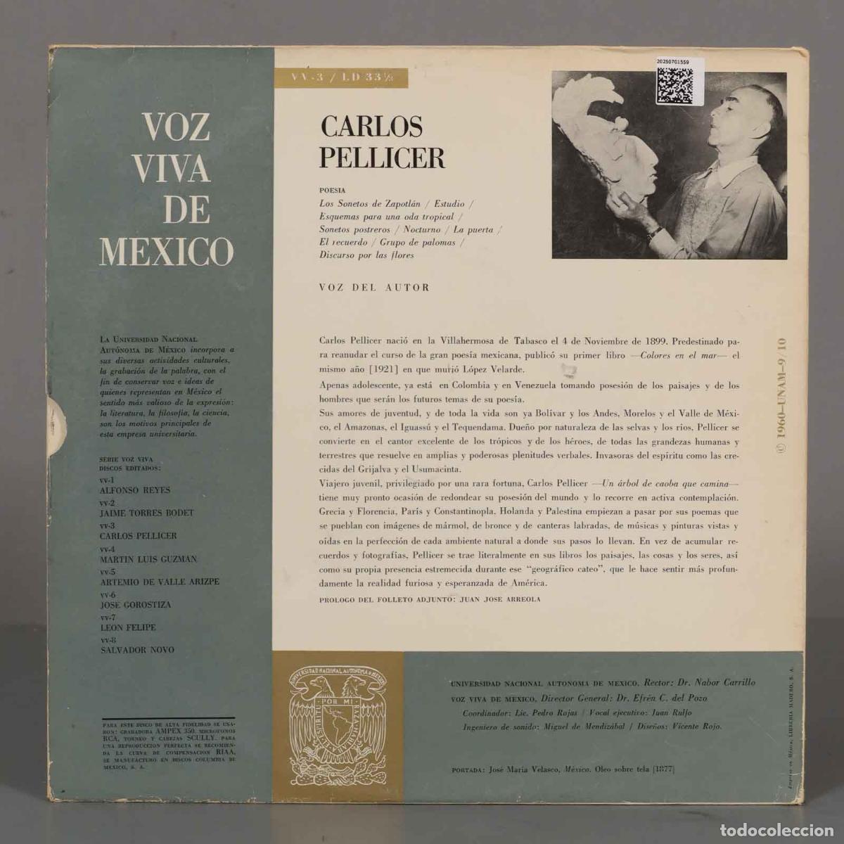 Discos de vinilo: LP. Carlos Pellicer &ndash; Carlos Pellicer - Foto 2
