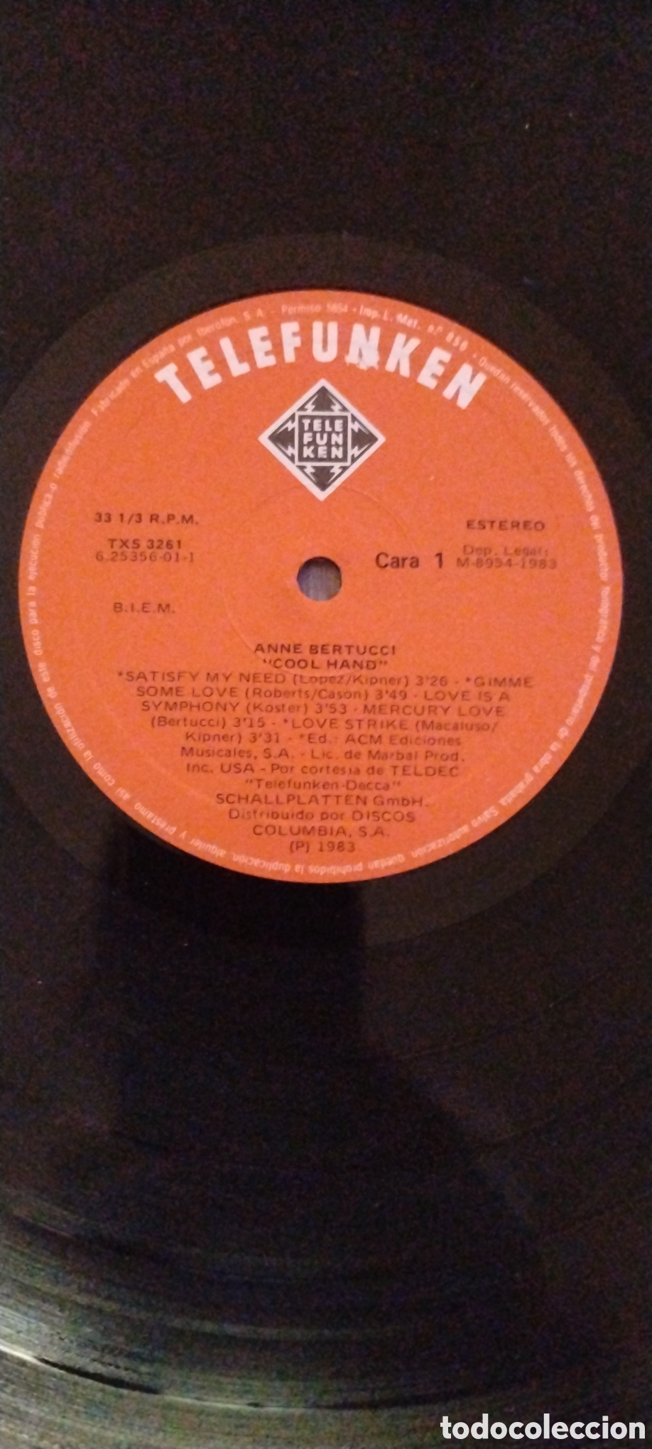 Discos de vinilo: ANNE BERTUCCI-COOL HAND-LP-TELEFUNKEN/SPAIN-IB - Foto 3
