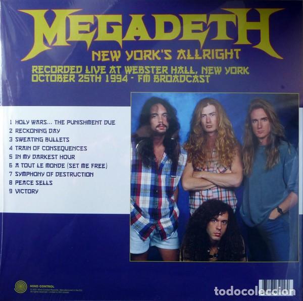 Discos de vinilo: Megadeth &ndash; New Yorks Allright LP - Foto 2