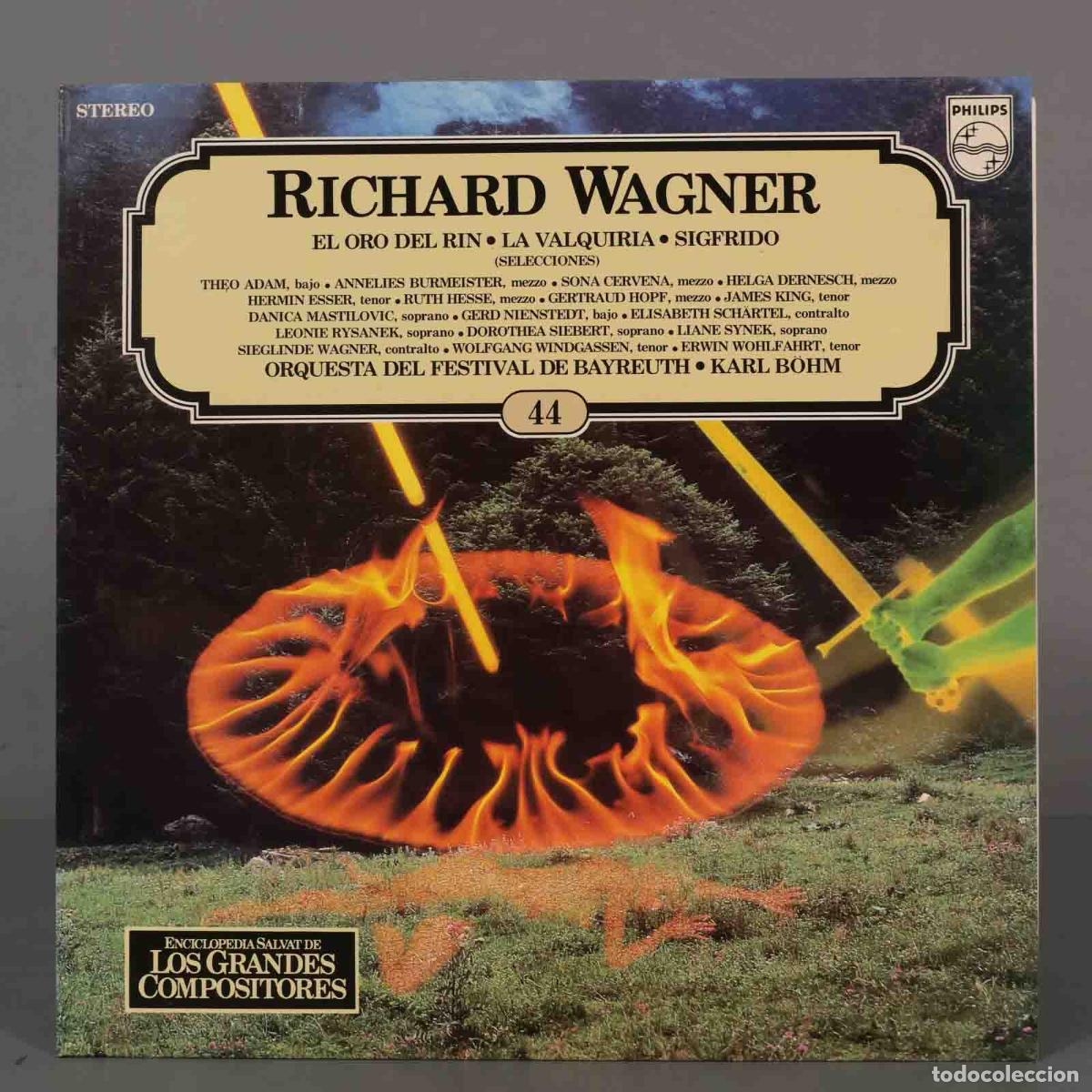 Discos de vinilo: LP. RICHARD WAGNER EL ORO DEL RIN &bull; LA VALQUIRIA &bull; SIGFRIDO BOHM. SALVAT.