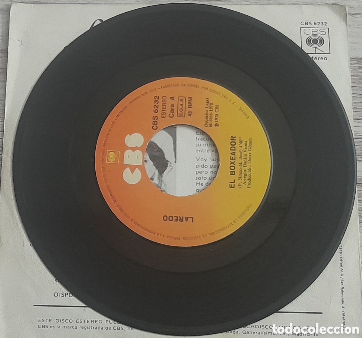 Discos de vinilo: LAREDO - EL BOXEADOR + SUDAMERICA - CBS 1978 - Foto 3
