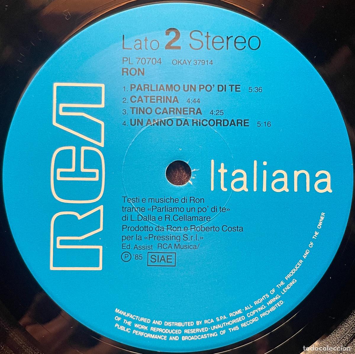 Discos de vinilo: RON / RON (LP RCA 1985) ITALIA - Foto 5