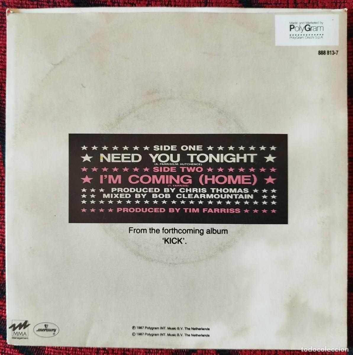 Discos de vinilo: INXS ** Need You Tonight ** SINGLE VINILO ITALIA 1987 - Foto 2