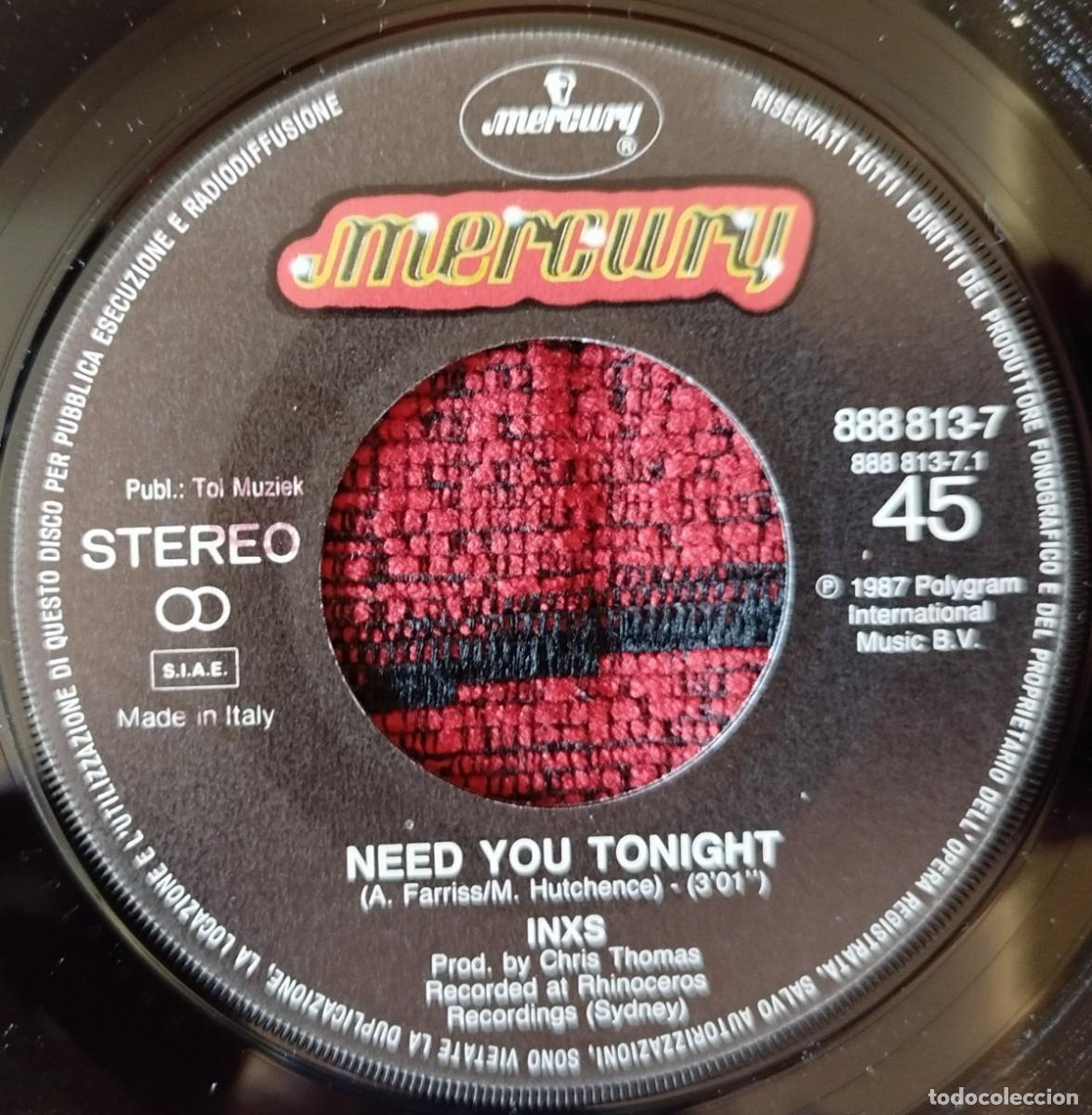 Discos de vinilo: INXS ** Need You Tonight ** SINGLE VINILO ITALIA 1987 - Foto 3