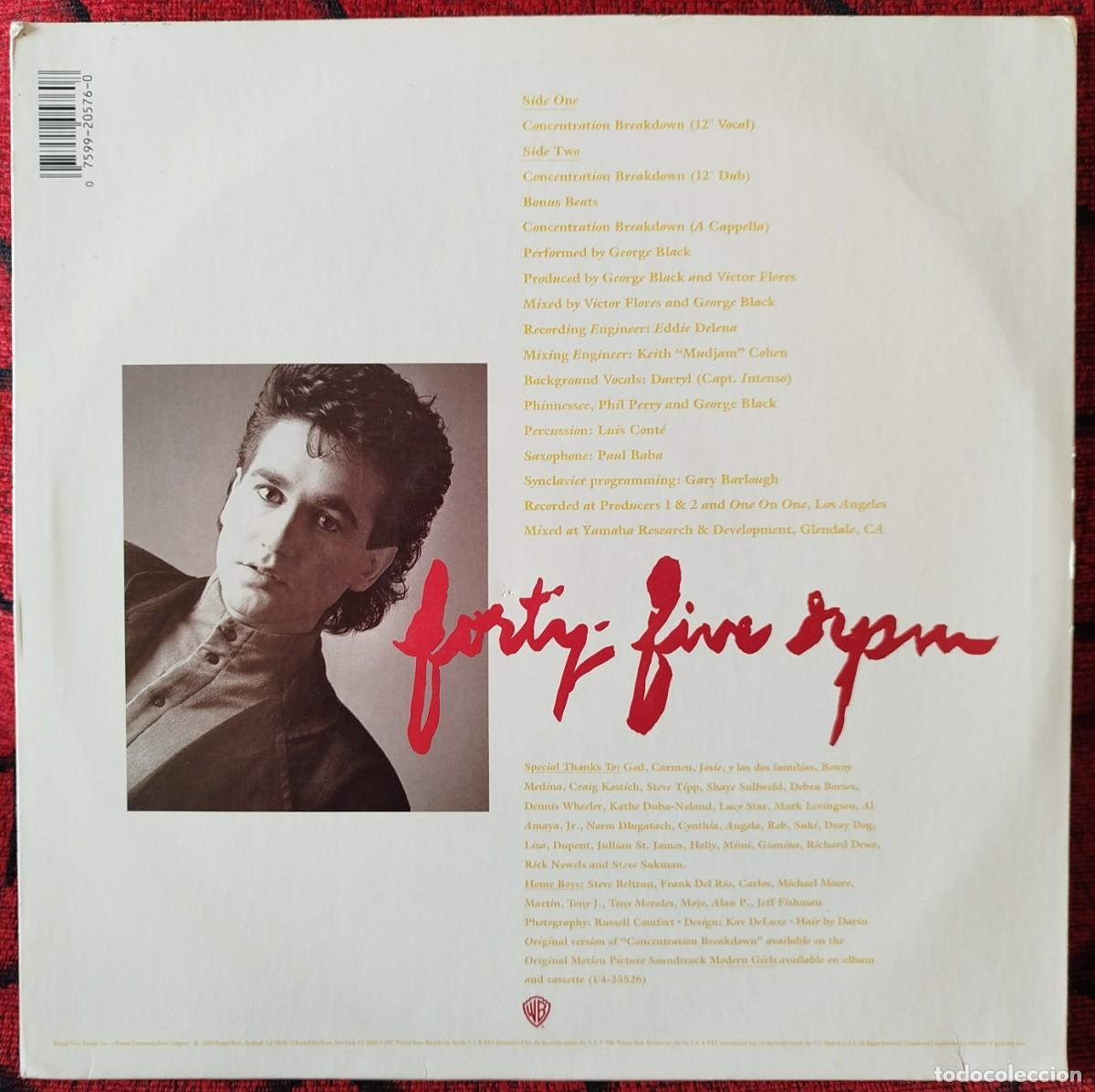 Discos de vinilo: GEORGE BLACK ** Concentration Breakdown ** MAXI SINGLE VINILO 1987 USA - Foto 2