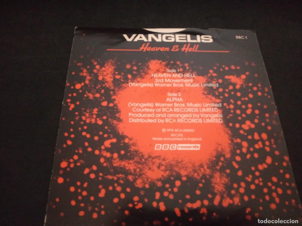 Discos de vinilo: VANGELIS - HEAVEN AND HELL - SINGLE UK 1975. - Foto 2
