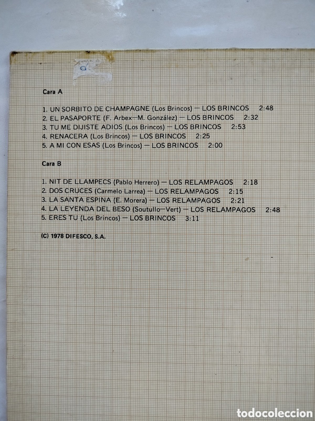 Discos de vinilo: Brincos/Rel&aacute;mpagos 1978 - Foto 3