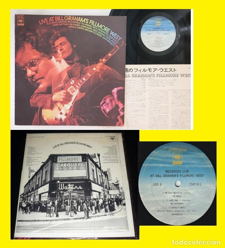 Discos de vinilo: LIVE AT BILL GRAHAM`S FILLMORE WEST 1969 MICHAEL BLOOMFIELD,TAJ MAHAL, EDIT JAPAN + INSERT, EXC