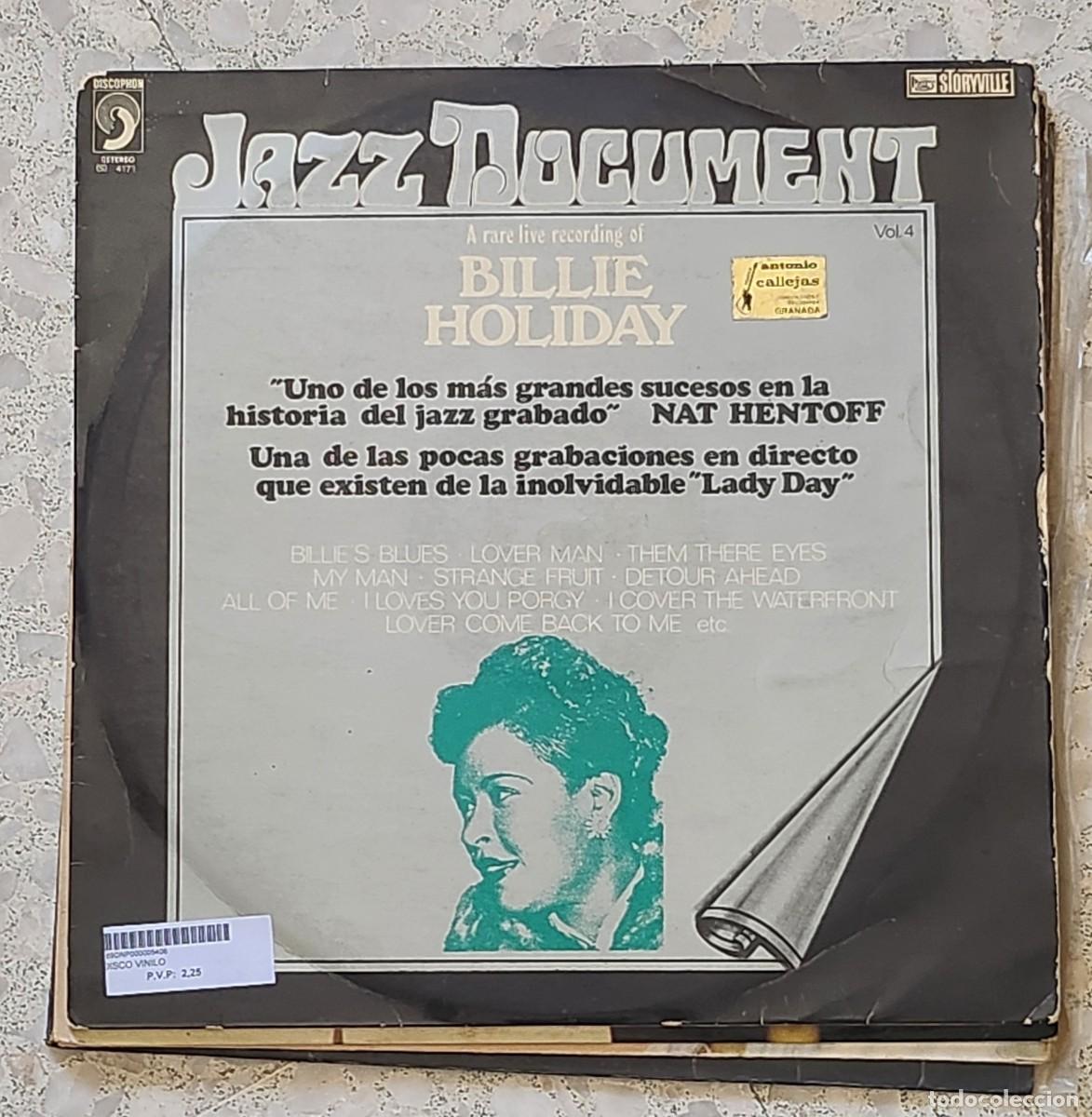Discos de vinilo: BILLIE HOLIDAY JAZZ DOCUMENT - Foto 1