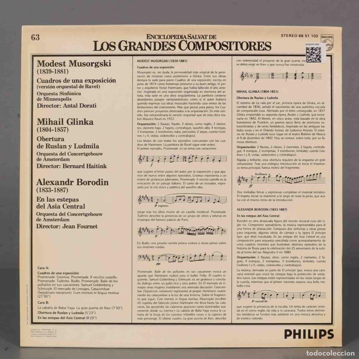 Discos de vinilo: LP. MUSORGSKI: GLINKA BORODIN - Foto 2