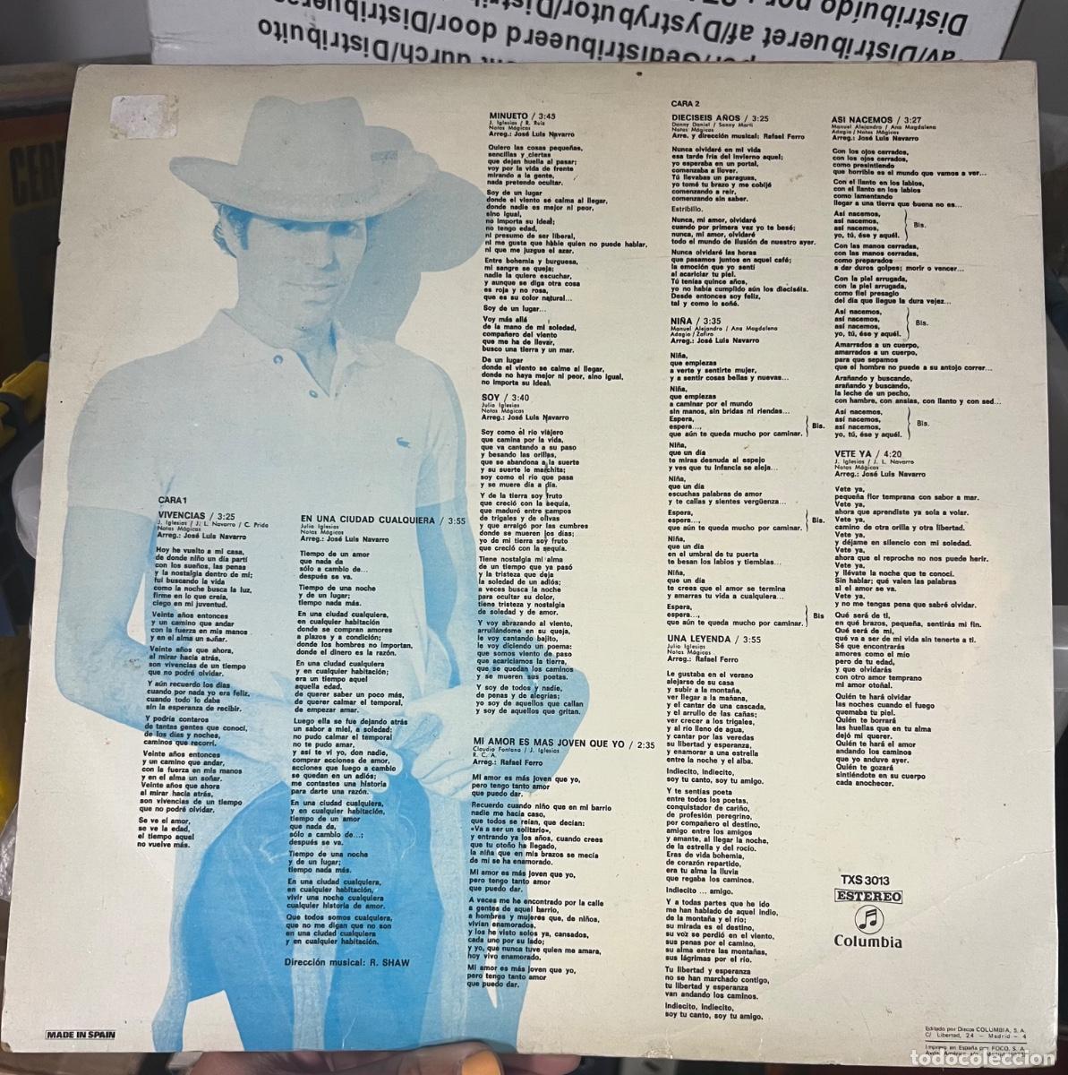 Discos de vinilo: LP DE JULIO IGLESIAS - SOY - Foto 2