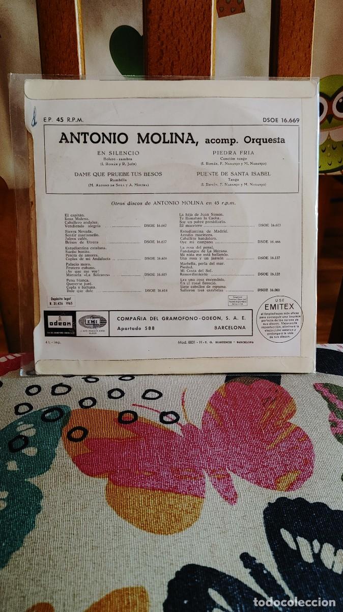 Discos de vinilo: ANTONIO MOLINA-EP EN SILENCIO +3 - Foto 2