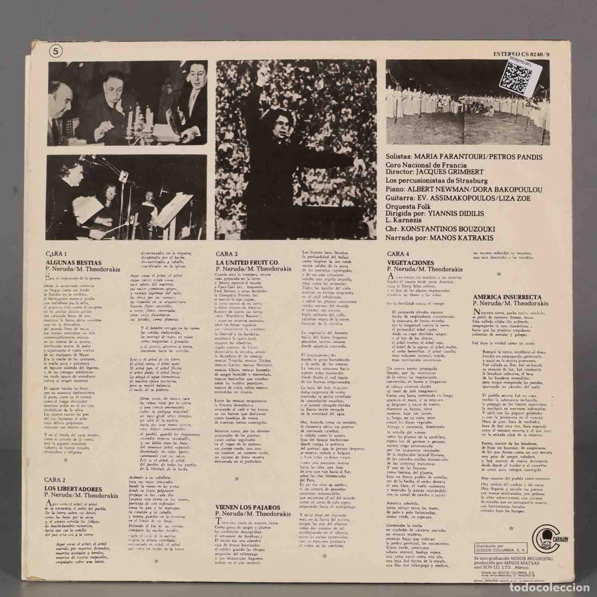 Discos de vinilo: LP. Mikis Theodorakis - Pablo Neruda &ndash; Canto General - Foto 2