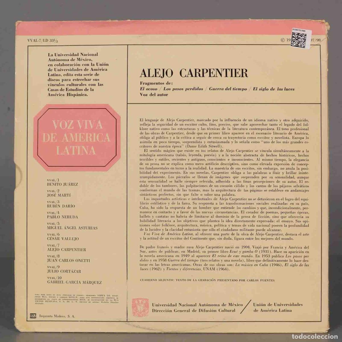 Discos de vinilo: LP. Alejo Carpentier &ndash; Alejo Carpentier - Foto 2