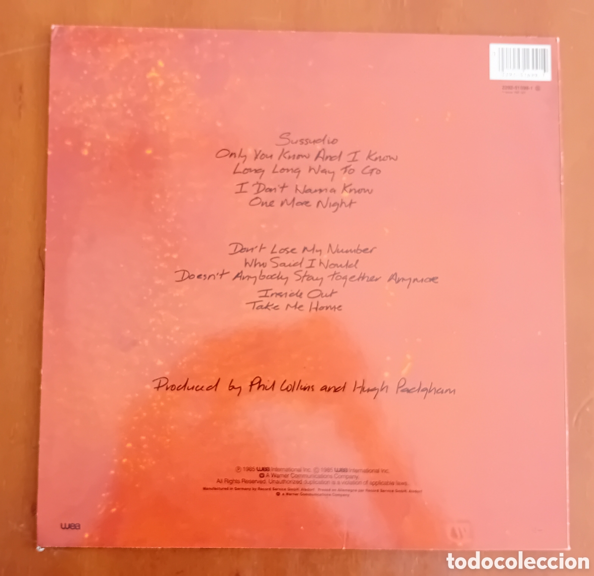 Discos de vinilo: PHILL COLLINS. NO JACKET REQUIRED. LP VINILO. WEA. 1985 - Foto 2