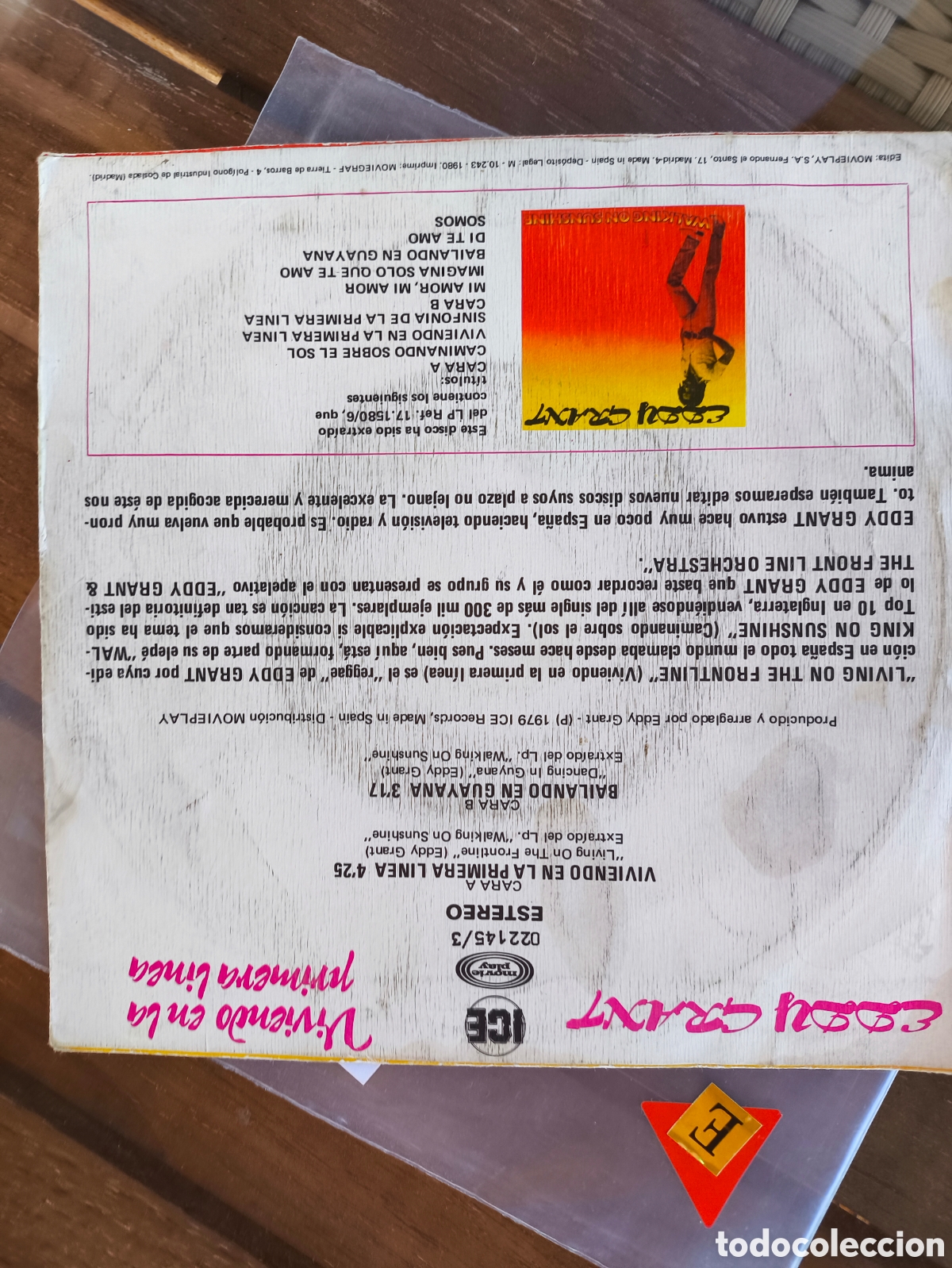 Discos de vinilo: Eddy grant viviendo en primera l&iacute;nea single.E.k.58 - Foto 2