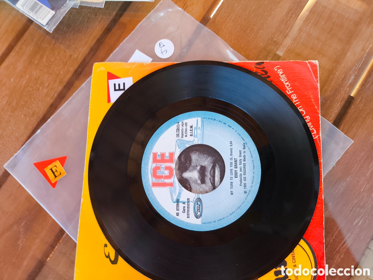 Discos de vinilo: Eddy grant viviendo en primera l&iacute;nea single.E.k.58 - Foto 3